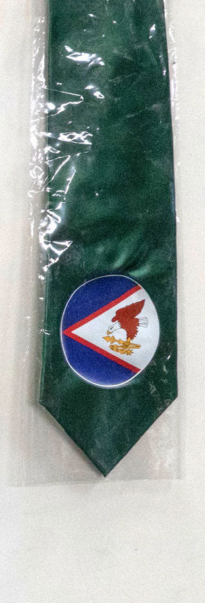 American Samoa Flag Tie Polyester Fabric - Seal Of American Samoa, 56" Length, 3.5" Width (1 Piece)