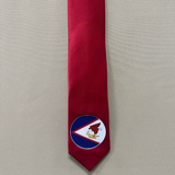 American Samoa Flag Tie Polyester Fabric - American Samoa Seal, 56" Length, 3.5" Width (1 Tie)