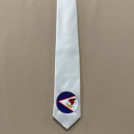 American Samoa Flag Tie Polyester Fabric - Seal Of American Samoa, 56" Length, 3.5" Width (1 Piece)