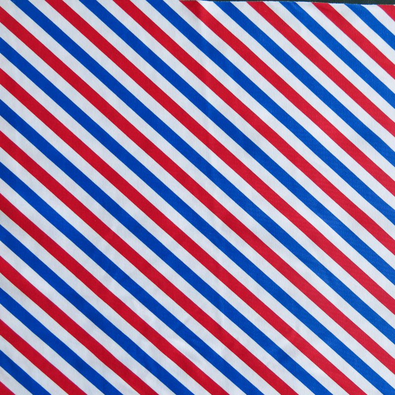 Swim Knit Americana Diagonal Stripes Nylon Spandex
