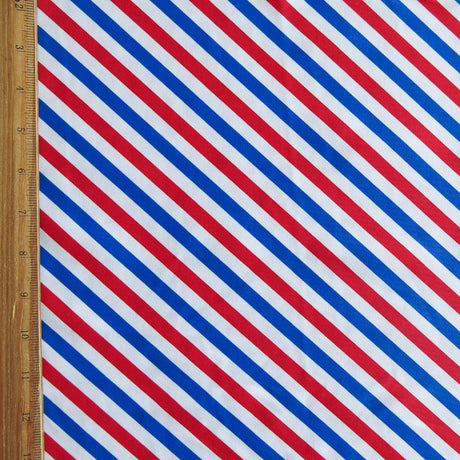 Swim Knit Americana Diagonal Stripes Nylon Spandex