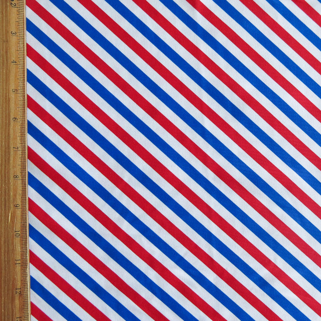 Swim Knit Americana Diagonal Stripes Nylon Spandex