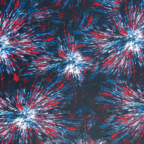 Poly Spandex Swimsuit Fabric Americana Fireworks
