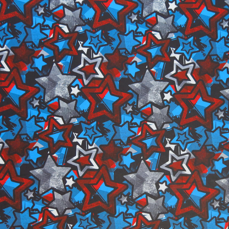 Swim Knit Americana Multicolored Stars Poly Spandex