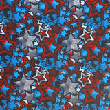 Swim Knit Americana Multicolored Stars Poly Spandex