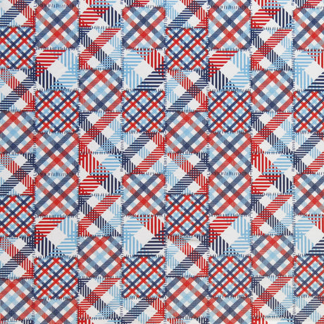 Swim Knit Americana Patchwork Poly Spandex Fabric