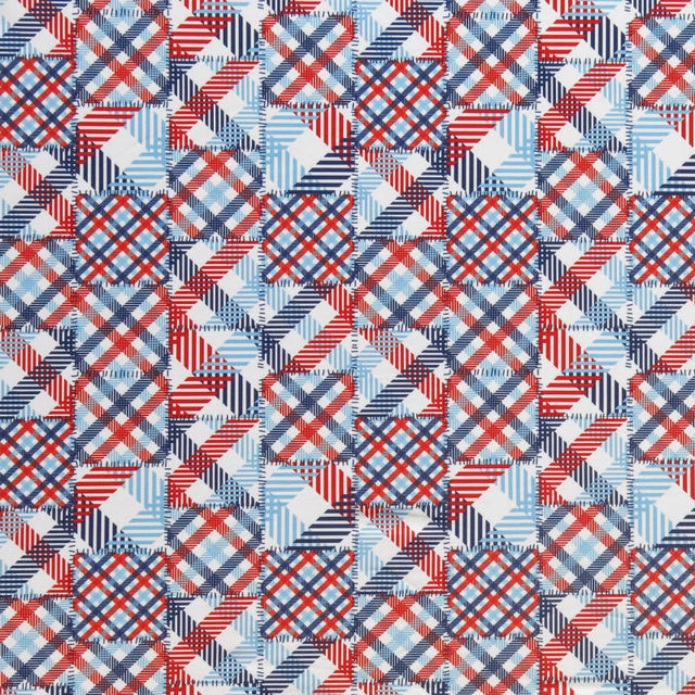 Swim Knit Americana Patchwork Poly Spandex Fabric
