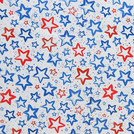Swim Knit Americana Stars and Splatters on White