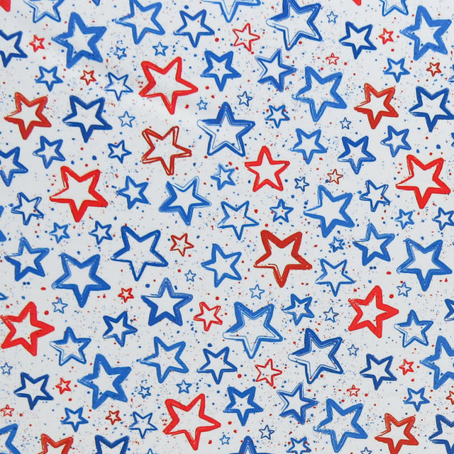 Swim Knit Americana Stars and Splatters on White