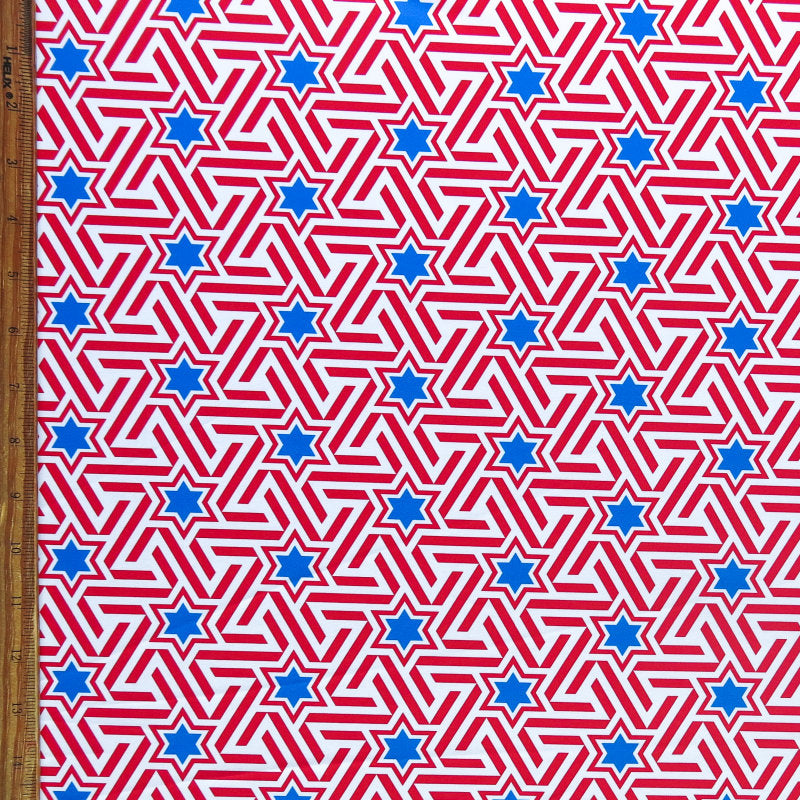 Swim Knit Poly Spandex Americana Stars and Stripes