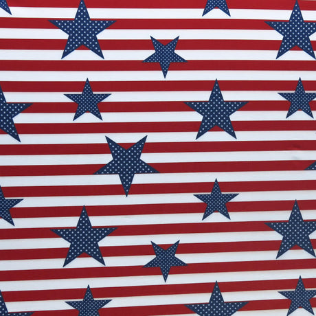 Swim Knit Americana Stars and Stripes Poly Spandex