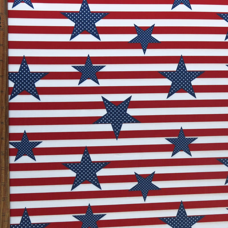 Swim Knit Americana Stars and Stripes Poly Spandex