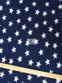 Printed Fleece Fabric Stars Blue and White