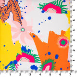 Printed Spandex Fabric Anemone Garden Blue