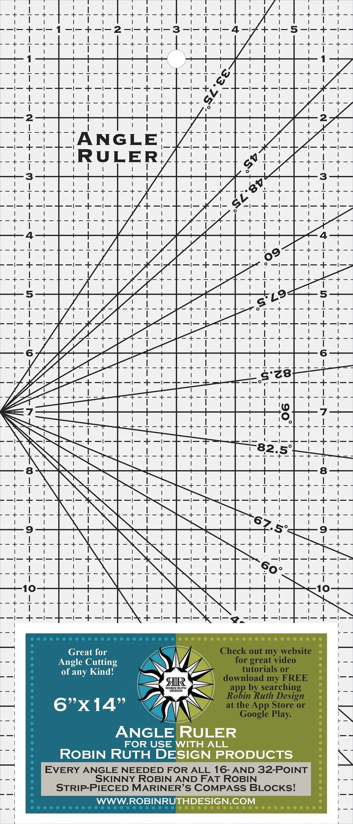 Quilting Angle Ruler Acrylic 6in x 14in Clear