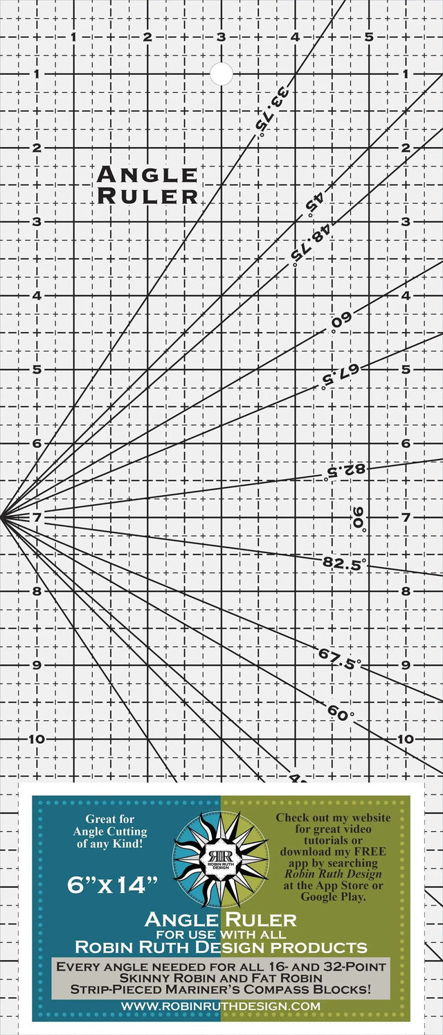 Quilting Angle Ruler Acrylic 6in x 14in Clear