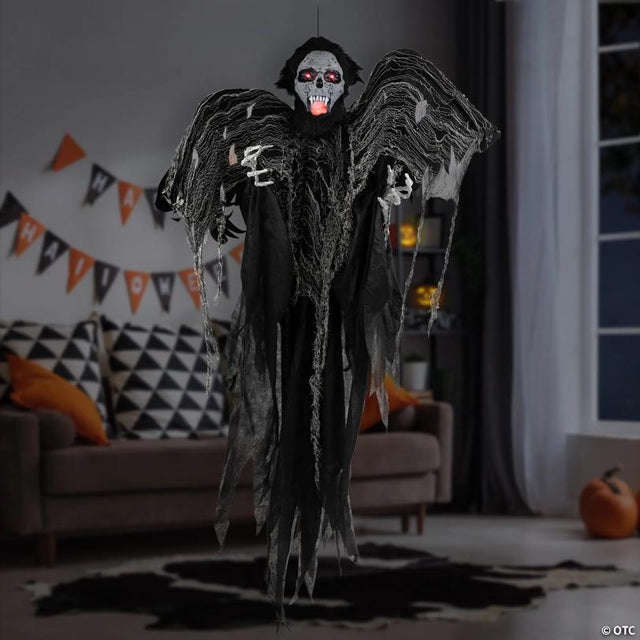 Animated Hanging Zombie Vampire with Lights and Sound Halloween Decoration - 5'