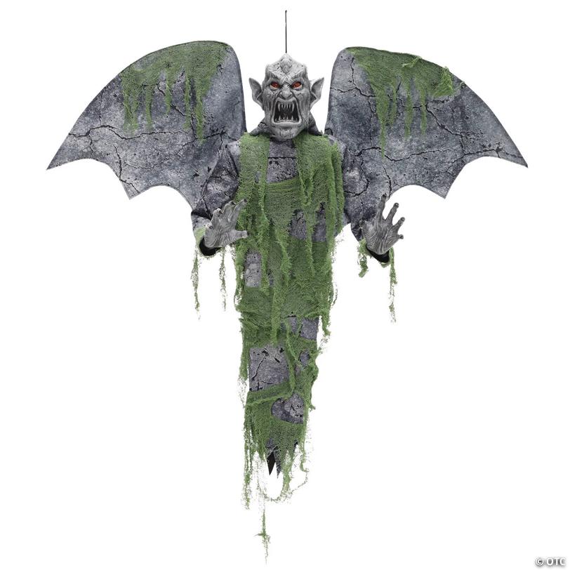 Animated Light-Up Hanging Gargoyle with Sound Halloween Decoration