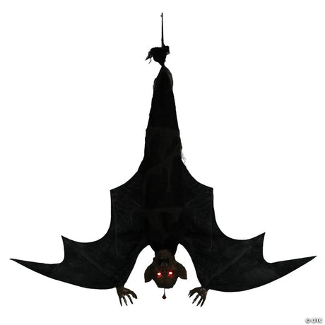 Animated Hanging Menacing Bat Halloween Decoration with Light and Sound