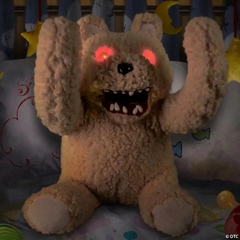 Animated Light-Up Sitting Peekaboo Bear with Sound Halloween Decoration