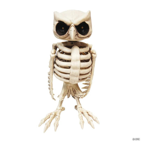 Animated Owl Skeleton Halloween Decoration with Sound and Movement, with animated movement for a spooky Halloween effect