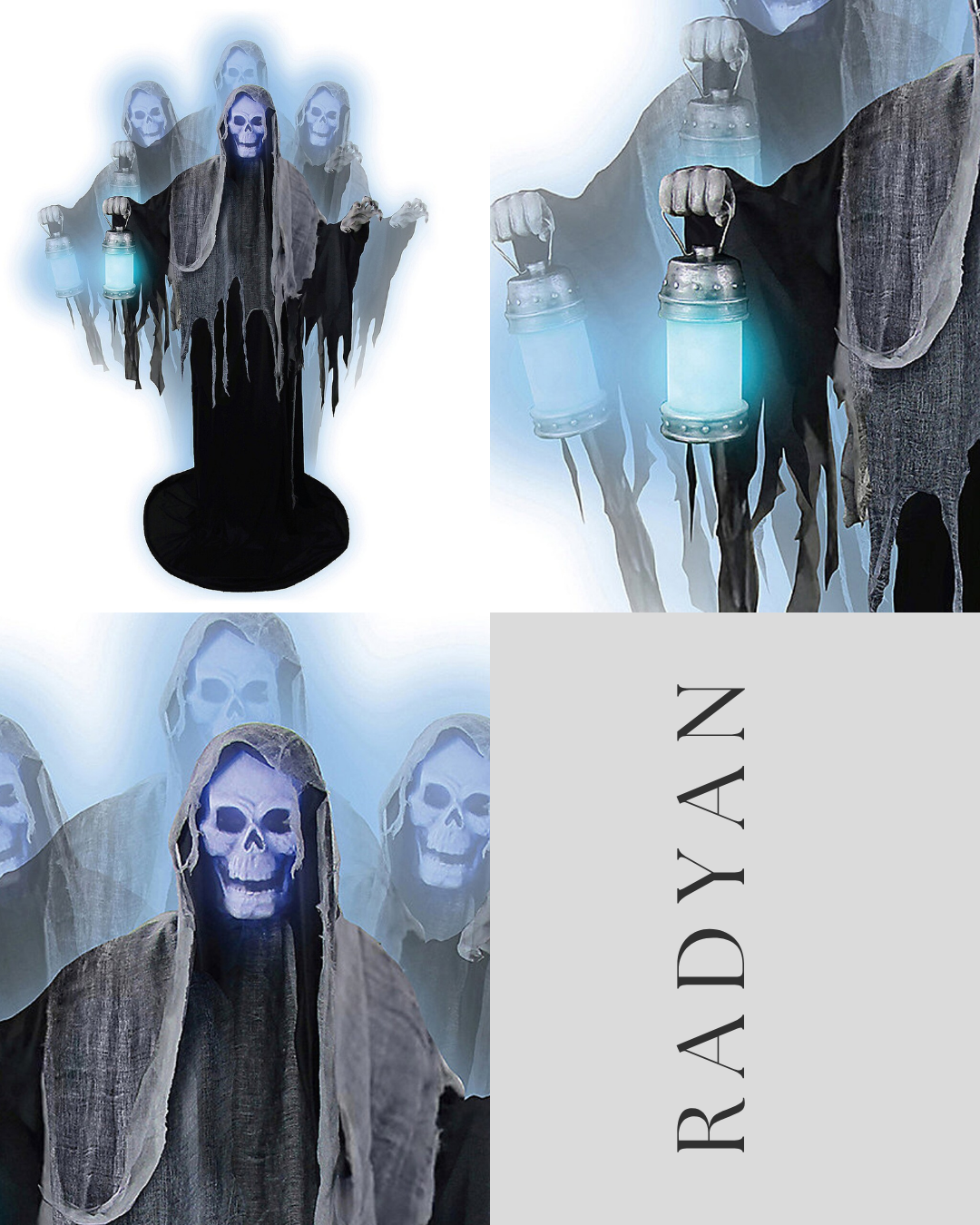 Animated Rising Ghost Reaper Halloween Decoration 69"