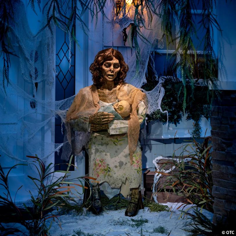 Animated Rocking Undead Mom & Baby Halloween Decoration