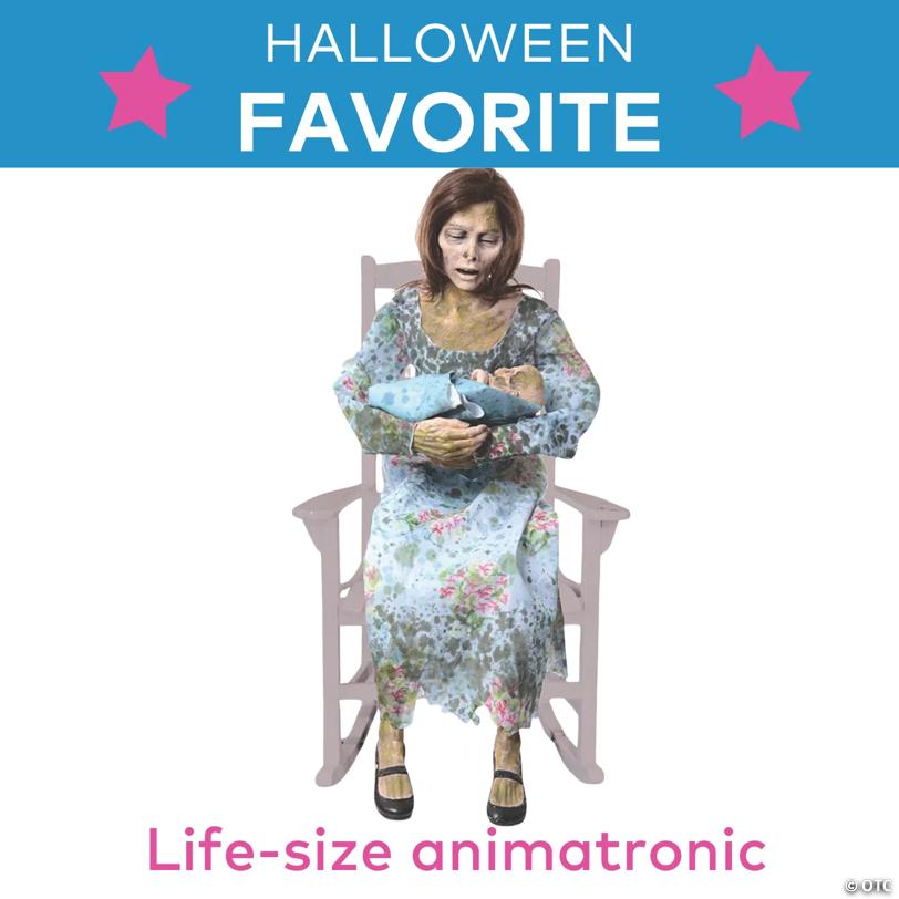 Animated Rocking Undead Mom & Baby Halloween Decoration