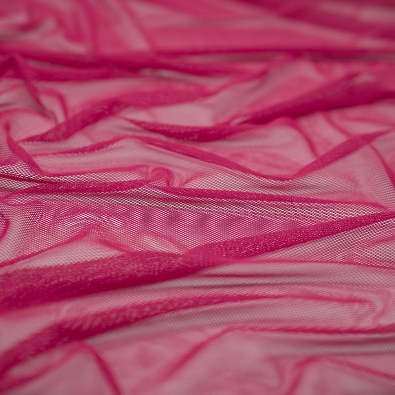 Annette Stretch Netting Polyester Spandex Fabric - Fuchsia, Jade, Natural, Black, 56" Width (1 Yard)
