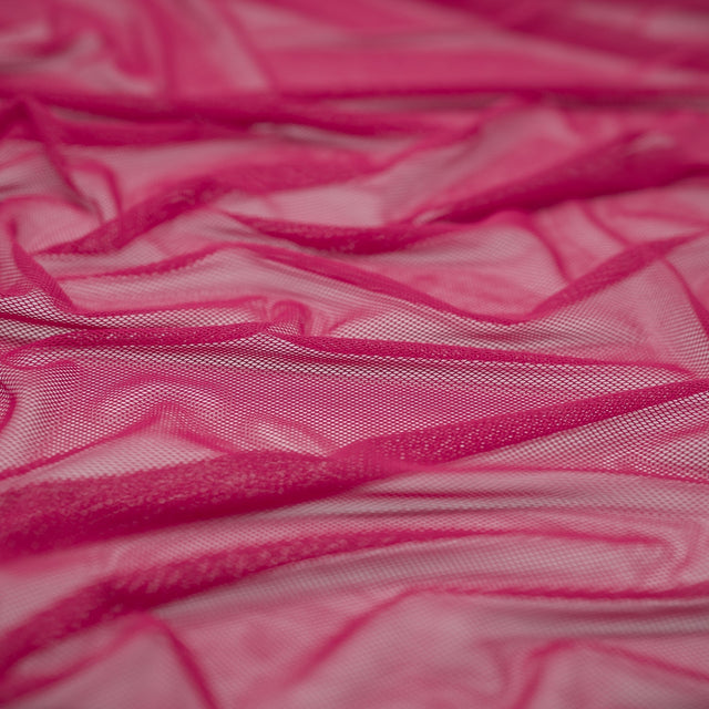 Annette Stretch Netting Polyester Spandex Fabric - Fuchsia, Jade, Natural, Black, 56" Width (1 Yard)