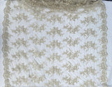 Corded Floral Lace Fabric - Scalloped Edges, 53" Width (1 Yard)