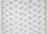 Corded Bridal Lace Fabric on Polyester Net Mesh