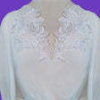 Beaded Lace Applique Embroidered On 100 Percent Polyester Organza Fabric - Off White, 8.75" X 4.25" (1 Pair)
