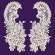 Beaded Lace Applique on Polyester Organza