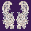 Beaded Lace Applique on Polyester Organza