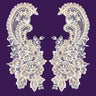 Beaded Lace Applique on Polyester Organza
