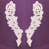 Beaded Lace Applique on Satin Off White