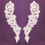 Beaded Lace Applique on Satin Off White