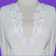 Beaded Lace Applique on Satin Off White