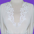 Beaded Lace Applique on Satin Off White
