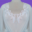 Beaded Lace Applique Off White Satin