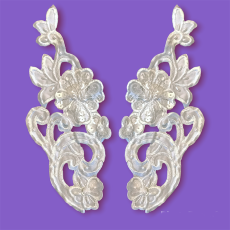Beaded Satin Applique Embroidered Lace USA