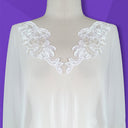 Beaded Satin Applique White Ivory