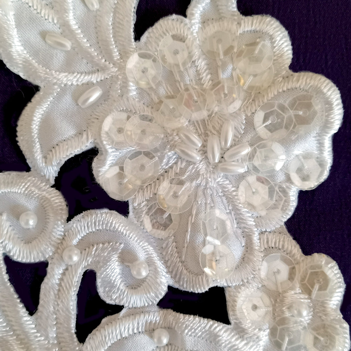 Beaded Satin Applique Embroidered Lace USA