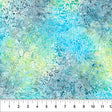 Cotton Fabric Aqua Blue Medallion Flora 44/45"