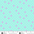 Cotton Print Aqua Dot Dot Bloom Fabric 44/45"