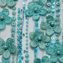 1 yarda de tela de encaje de tul suave P con lentejuelas aplique hermoso diseño floral 3D 52/54" de ancho