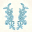 Beaded Corded Floral Lace Applique Pair