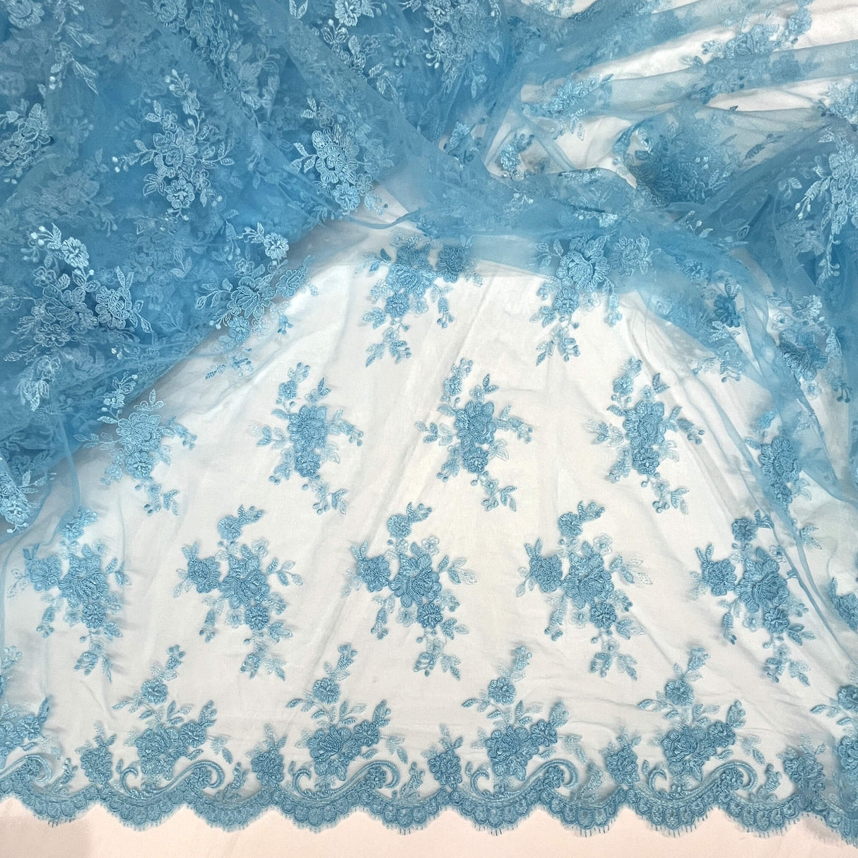 Corded Embroidered Lace Mesh