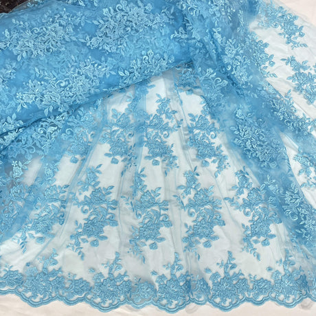 Corded Floral Lace Fabric 53" Wide
